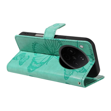 For Oppo Find X8 5G Wallet Case Floral Butterfly Imprinted Leather Phone Cover Stand -  Green