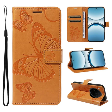 For Oppo Find X8 5G Wallet Case Floral Butterfly Imprinted Leather Phone Cover Stand -  Yellow