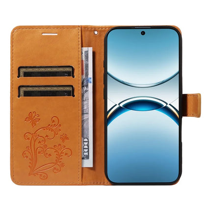 For Oppo Find X8 5G Wallet Case Floral Butterfly Imprinted Leather Phone Cover Stand -  Yellow