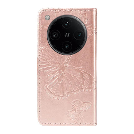 For Oppo Find X8 5G Wallet Case Floral Butterfly Imprinted Leather Phone Cover Stand -  Rose Gold