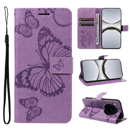 For Oppo Find X8 Pro 5G Wallet Case Floral Butterfly Imprinted Leather Phone Cover Stand - Light Purple