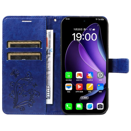 For Oppo Reno13 5G (Global) Wallet Case Floral Butterfly Imprinted Leather Phone Cover Stand