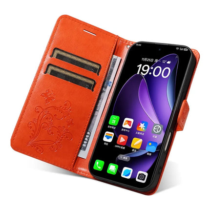For Oppo Reno13 5G (Global) Wallet Case Floral Butterfly Imprinted Leather Phone Cover Stand