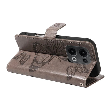 For Oppo Reno13 5G (Global) Wallet Case Floral Butterfly Imprinted Leather Phone Cover Stand