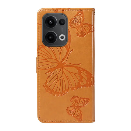For Oppo Reno13 5G (Global) Wallet Case Floral Butterfly Imprinted Leather Phone Cover Stand -  Yellow