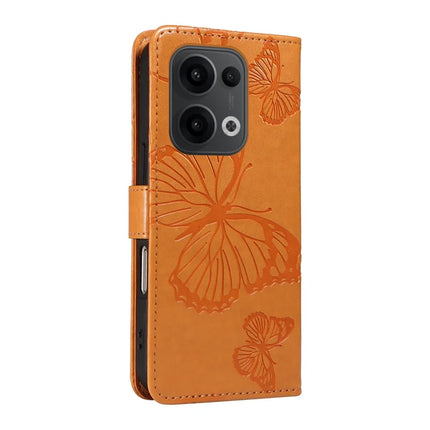 For Oppo Reno13 5G (Global) Wallet Case Floral Butterfly Imprinted Leather Phone Cover Stand -  Yellow