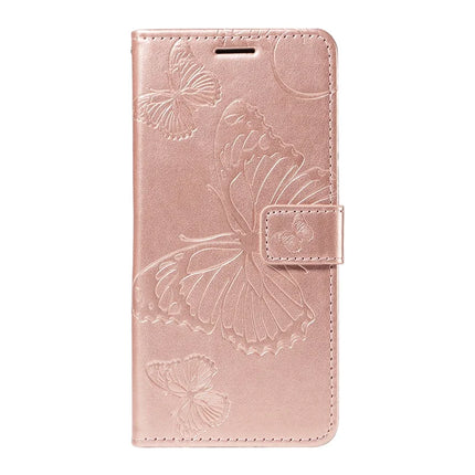 For Oppo Reno13 5G (Global) Wallet Case Floral Butterfly Imprinted Leather Phone Cover Stand -  Rose Gold