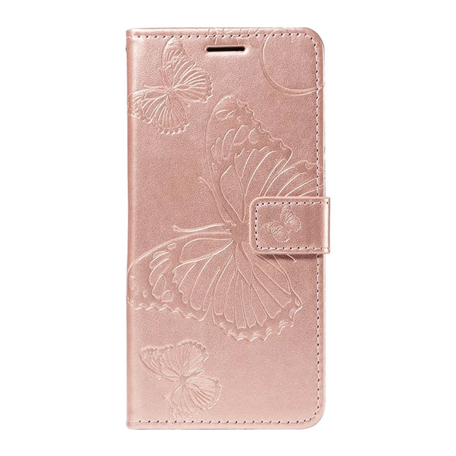 For Oppo Reno13 5G (Global) Wallet Case Floral Butterfly Imprinted Leather Phone Cover Stand -  Rose Gold