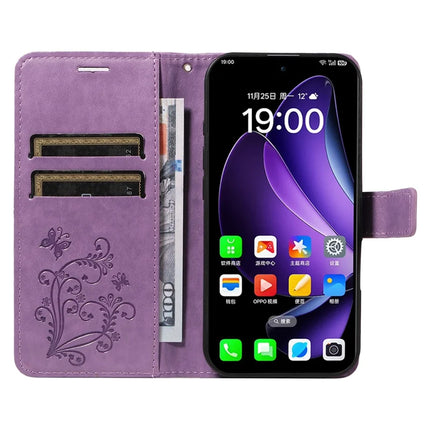 For Oppo Reno13 5G (Global) Wallet Case Floral Butterfly Imprinted Leather Phone Cover Stand