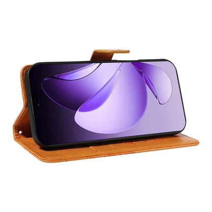 For Oppo Reno13 Pro 5G Wallet Case Floral Butterfly Imprinted Leather Phone Cover Stand -  Yellow