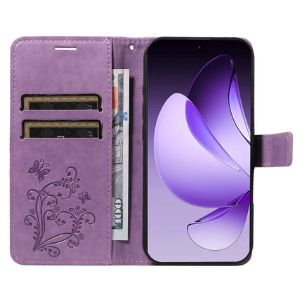 For Oppo Reno13 Pro 5G Wallet Case Floral Butterfly Imprinted Leather Phone Cover Stand