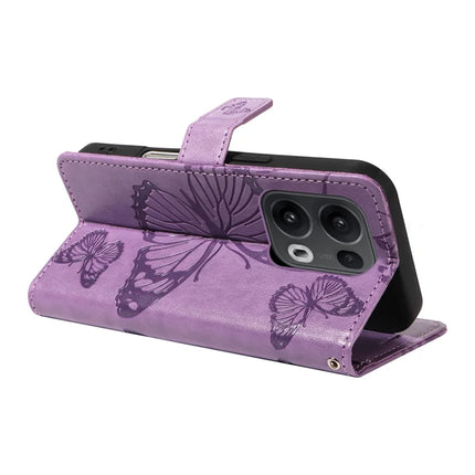 For Oppo Reno13 Pro 5G Wallet Case Floral Butterfly Imprinted Leather Phone Cover Stand
