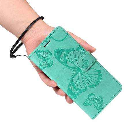 For OnePlus 13R 5G Wallet Case Floral Butterfly Imprinted Leather Phone Cover Stand -  Green