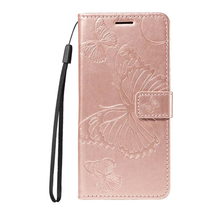 For OnePlus 13R 5G Wallet Case Floral Butterfly Imprinted Leather Phone Cover Stand -  Rose Gold
