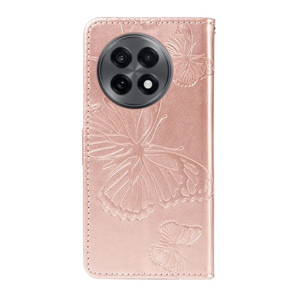For OnePlus 13R 5G Wallet Case Floral Butterfly Imprinted Leather Phone Cover Stand -  Rose Gold