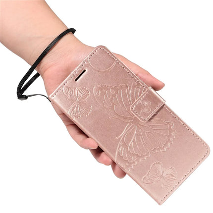For OnePlus 13R 5G Wallet Case Floral Butterfly Imprinted Leather Phone Cover Stand -  Rose Gold