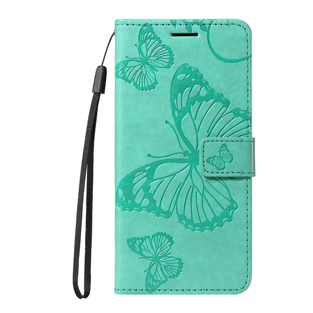 For OnePlus 13 Wallet Case Floral Butterfly Imprinted Leather Phone Cover Stand -  Green