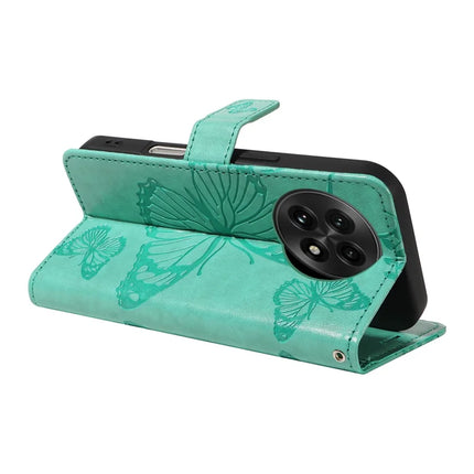 For OnePlus 13 Wallet Case Floral Butterfly Imprinted Leather Phone Cover Stand -  Green