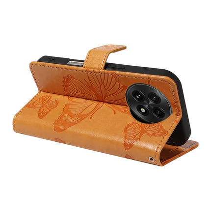 For OnePlus 13 Wallet Case Floral Butterfly Imprinted Leather Phone Cover Stand -  Yellow