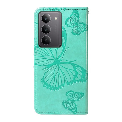For Realme C75 Wallet Case Floral Butterfly Imprinted Leather Phone Cover Stand -  Green