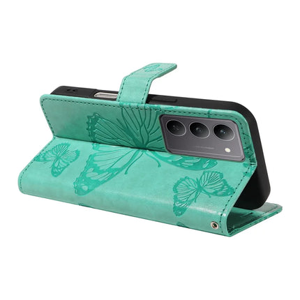 For Realme C75 Wallet Case Floral Butterfly Imprinted Leather Phone Cover Stand -  Green