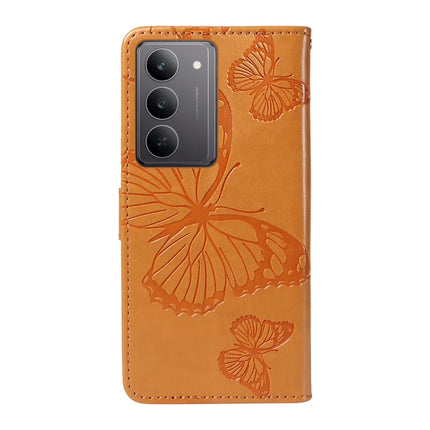 For Realme C75 Wallet Case Floral Butterfly Imprinted Leather Phone Cover Stand -  Yellow