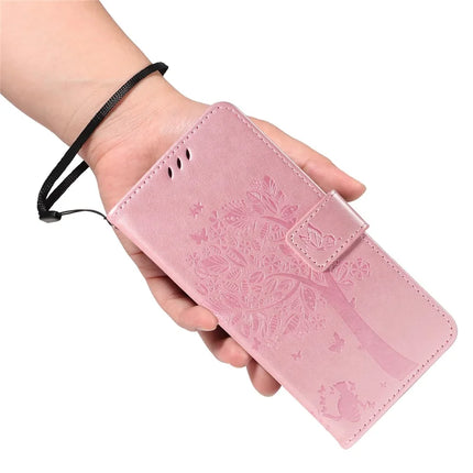 For OnePlus 13R 5G Leather Phone Case Cat Tree Pattern Design Wallet Cover Stand
