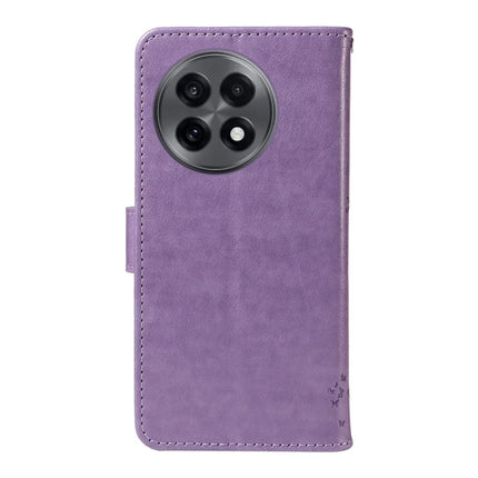 For OnePlus 13R 5G Leather Phone Case Cat Tree Pattern Design Wallet Cover Stand -  Light Purple