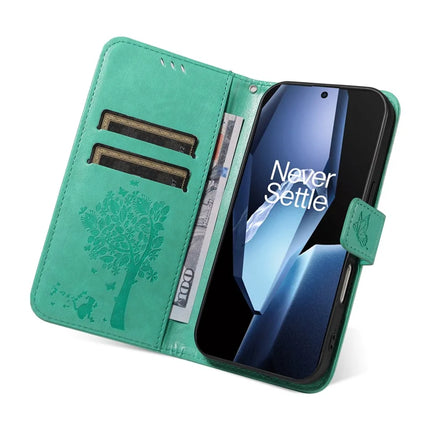 For OnePlus 13R 5G Leather Phone Case Cat Tree Pattern Design Wallet Cover Stand