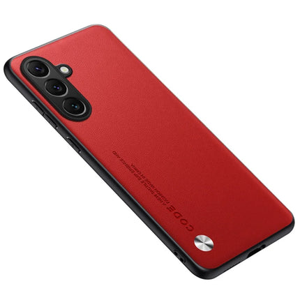 For Samsung Galaxy A26 5G Case Anti Drop TPU + PU Leather Texture Phone Protective Cover - Red