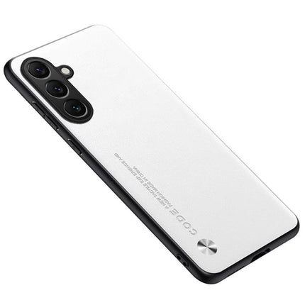 For Samsung Galaxy A26 5G Case Anti Drop TPU + PU Leather Texture Phone Protective Cover - White