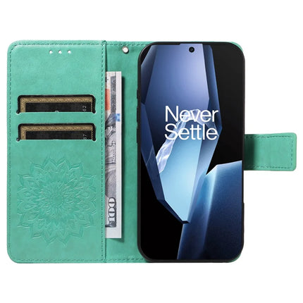 For OnePlus 13R 5G Leather Wallet Case Sunflower Imprinted Phone Cover
