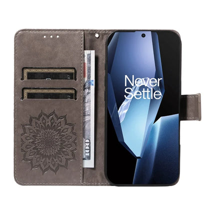 For OnePlus 13R 5G Leather Wallet Case Sunflower Imprinted Phone Cover