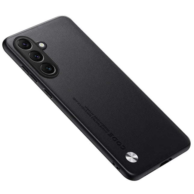 For Samsung Galaxy A36 5G Case Anti Drop TPU + PU Leather Texture Phone Protective Cover - Black