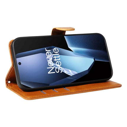 For OnePlus 13R 5G Wallet Case T-Shape Lines Leather Phone Cover Stand