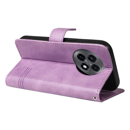 For OnePlus 13R 5G Wallet Case T-Shape Lines Leather Phone Cover Stand -  Light Purple