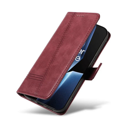 For OnePlus 13R 5G Wallet Case T-Shape Lines Leather Phone Cover Stand