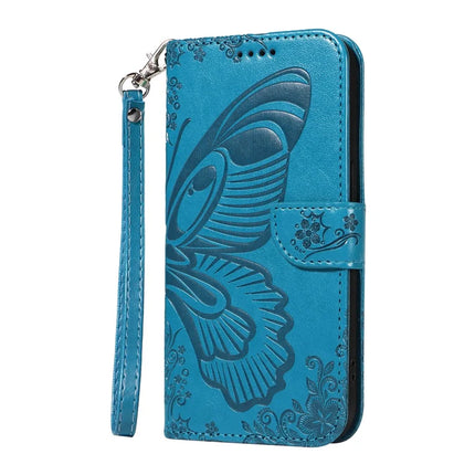 For OnePlus 13R 5G Case Butterfly Pattern PU Leather Folio Flip Phone Cover -  Blue
