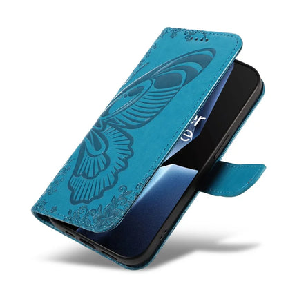 For OnePlus 13R 5G Case Butterfly Pattern PU Leather Folio Flip Phone Cover -  Blue