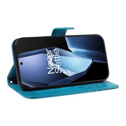 For OnePlus 13R 5G Case Butterfly Pattern PU Leather Folio Flip Phone Cover -  Blue