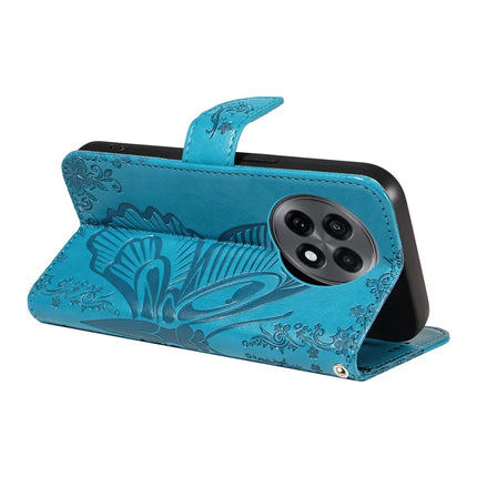 For OnePlus 13R 5G Case Butterfly Pattern PU Leather Folio Flip Phone Cover -  Blue