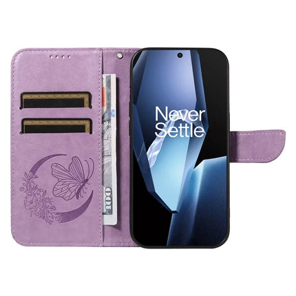 For OnePlus 13R 5G Case Butterfly Pattern PU Leather Folio Flip Phone Cover -  Light Purple