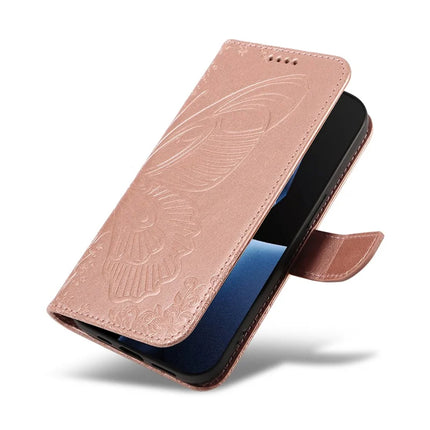 For OnePlus 13R 5G Case Butterfly Pattern PU Leather Folio Flip Phone Cover -  Rose Gold