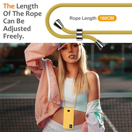 For Samsung Galaxy F05 / Galaxy M05 4G Liquid Silicone Case with Card Holder and Lanyard Back Phone Cover