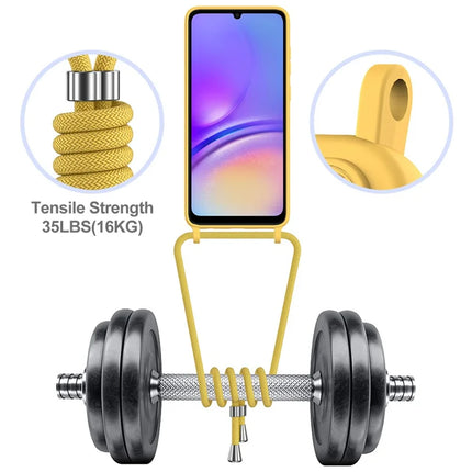 For Samsung Galaxy F05 / Galaxy M05 4G Liquid Silicone Case with Card Holder and Lanyard Back Phone Cover