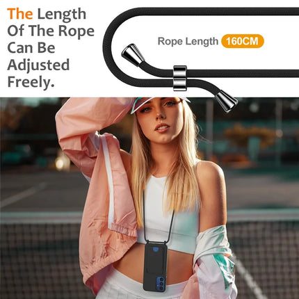 For Samsung Galaxy M14 4G Liquid Silicone Case with Card Holder and Lanyard Back Phone Cover