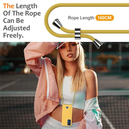 For Samsung Galaxy M14 4G Liquid Silicone Case with Card Holder and Lanyard Back Phone Cover