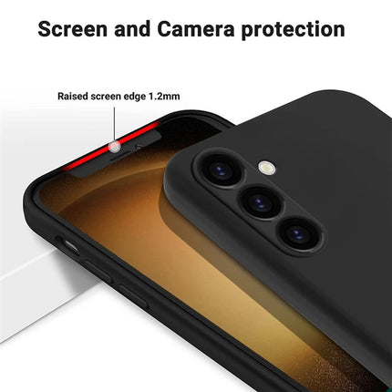For Samsung Galaxy M14 4G Case Liquid Silicone Phone Back Cover with Hand Strap