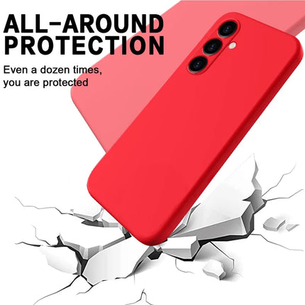 For Samsung Galaxy M14 4G Case Liquid Silicone Phone Back Cover with Hand Strap