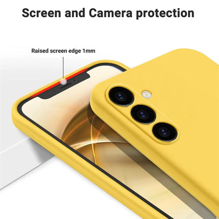 For Samsung Galaxy M14 4G Case Liquid Silicone Phone Back Cover with Hand Strap